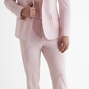 EXpress Men's Slim Light Pink Wool-Blend Modern Tech Suit